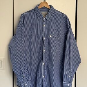 Carhartt WIP Blue and White Striped Casual Shirt